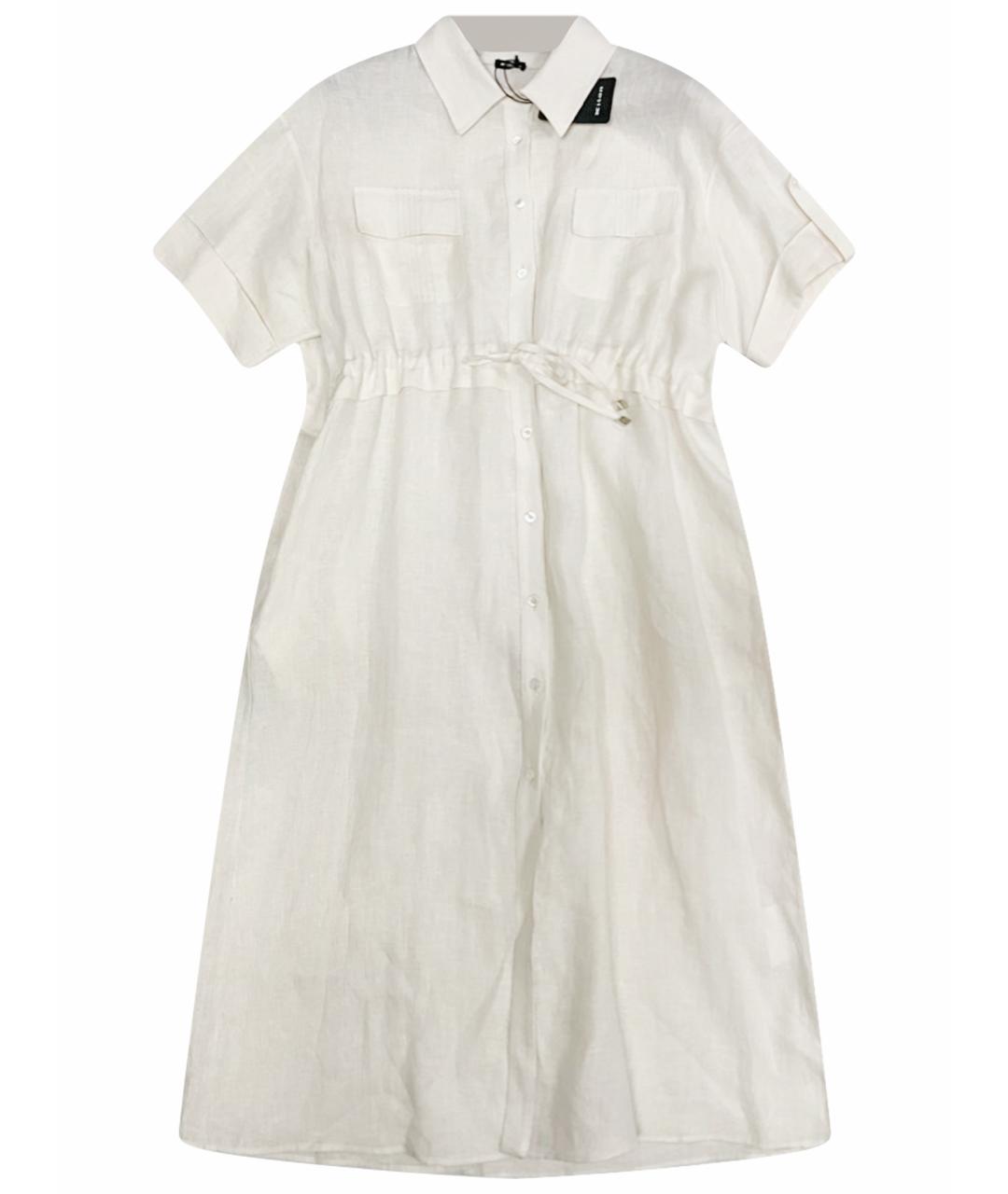 KITON Бежевое льняное повседневное платье, фото 1