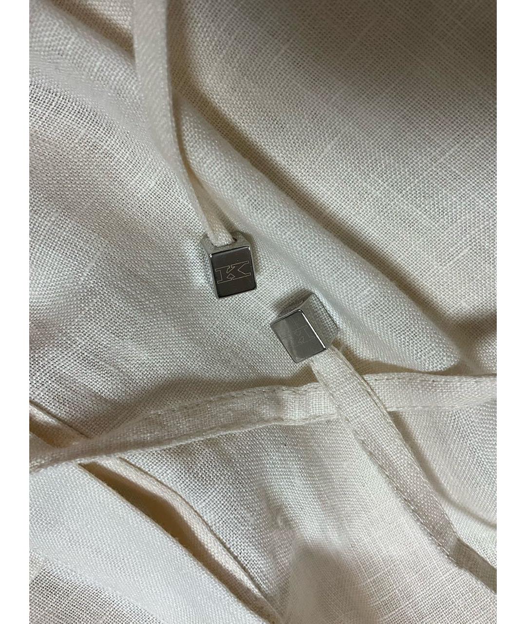 KITON Бежевое льняное повседневное платье, фото 4