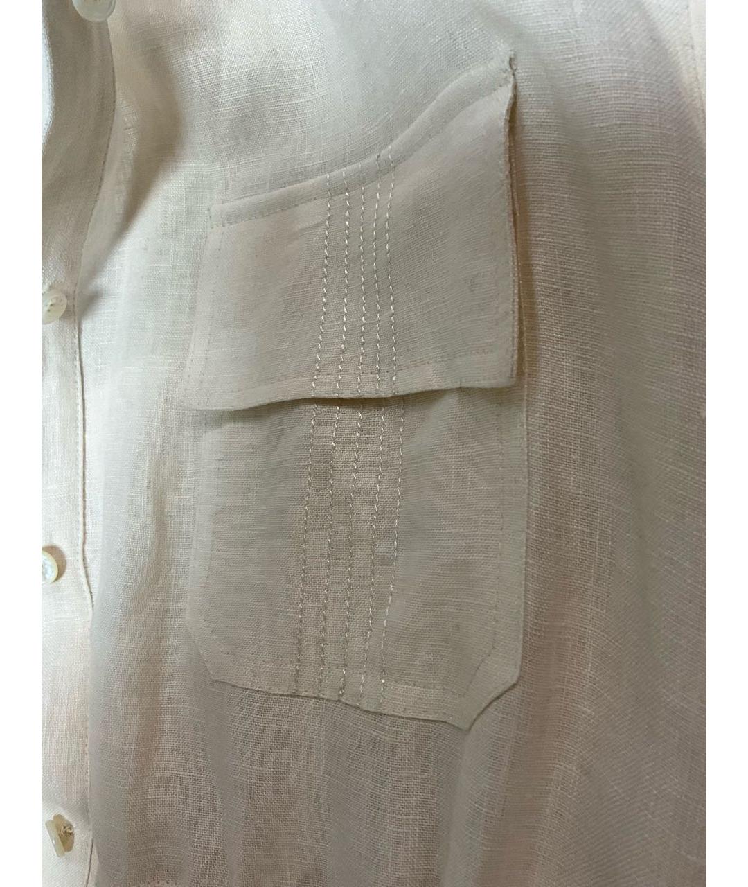 KITON Бежевое льняное повседневное платье, фото 5