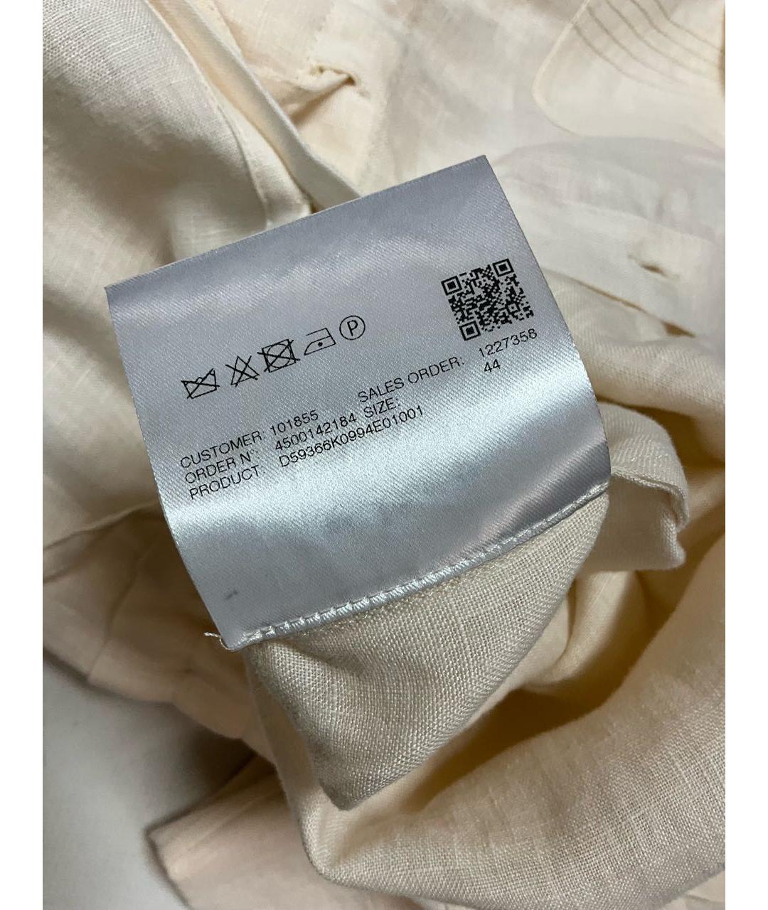 KITON Бежевое льняное повседневное платье, фото 8