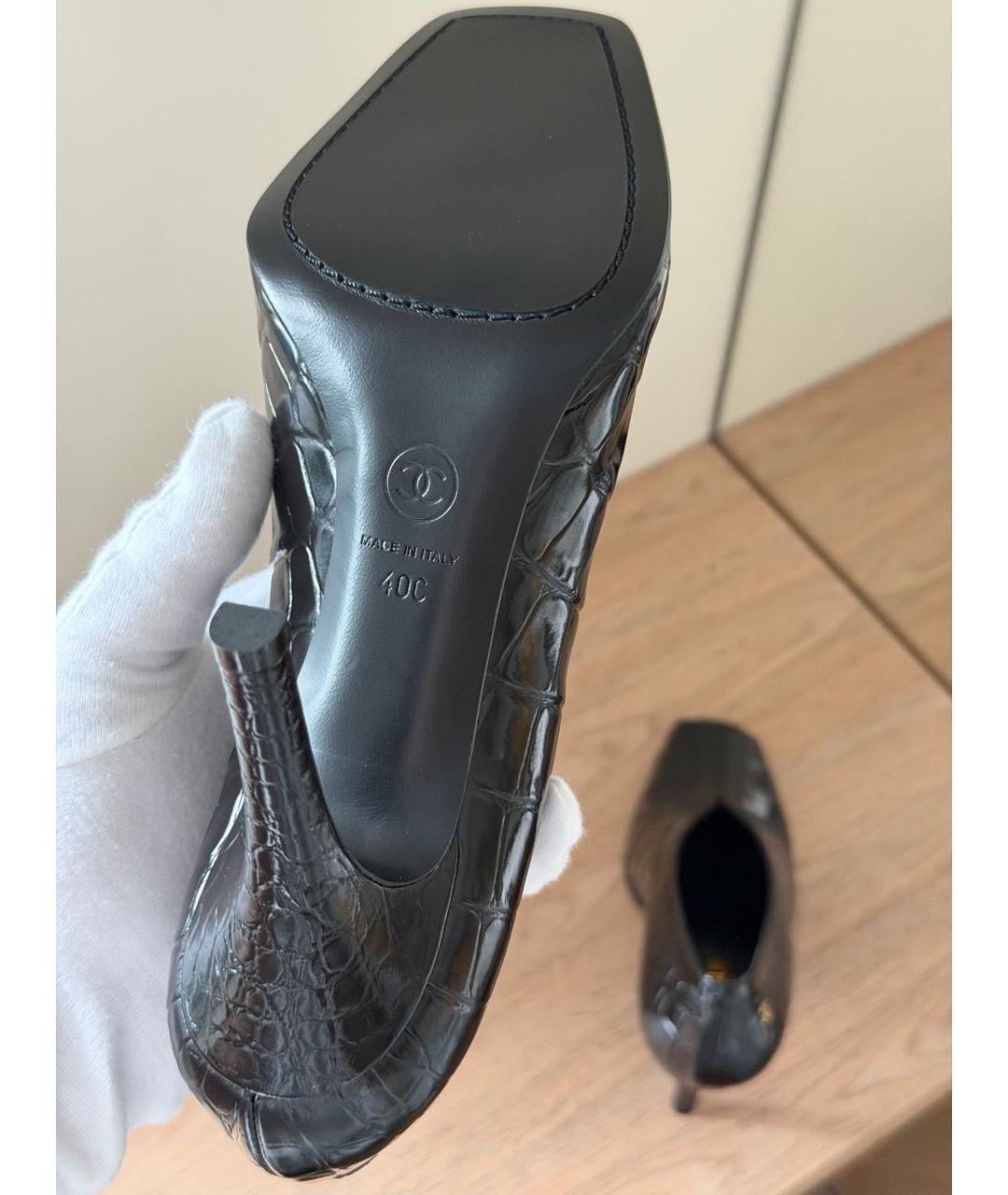 CHANEL Черные кожаные туфли, фото 4