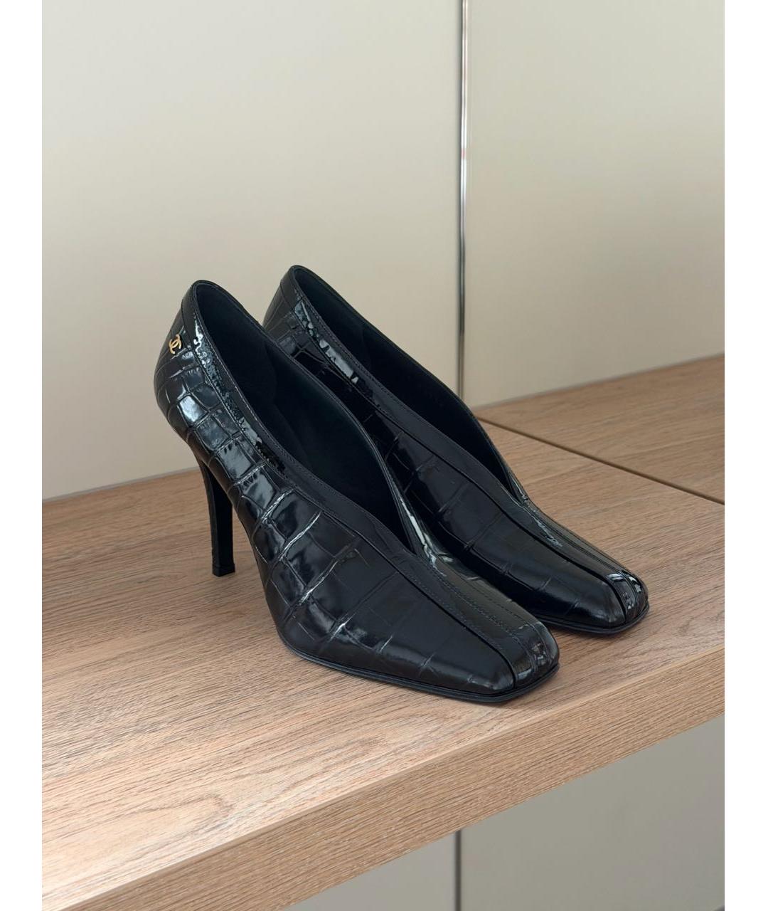 CHANEL Черные кожаные туфли, фото 2