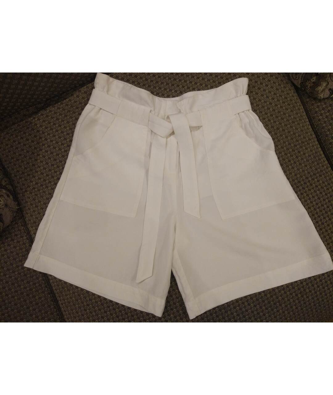 STEFANEL Белые льняные шорты, фото 9