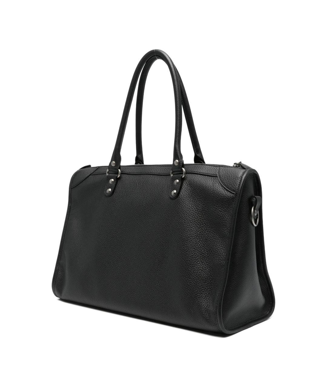 BALENCIAGA Черная кожаная сумка тоут, фото 3