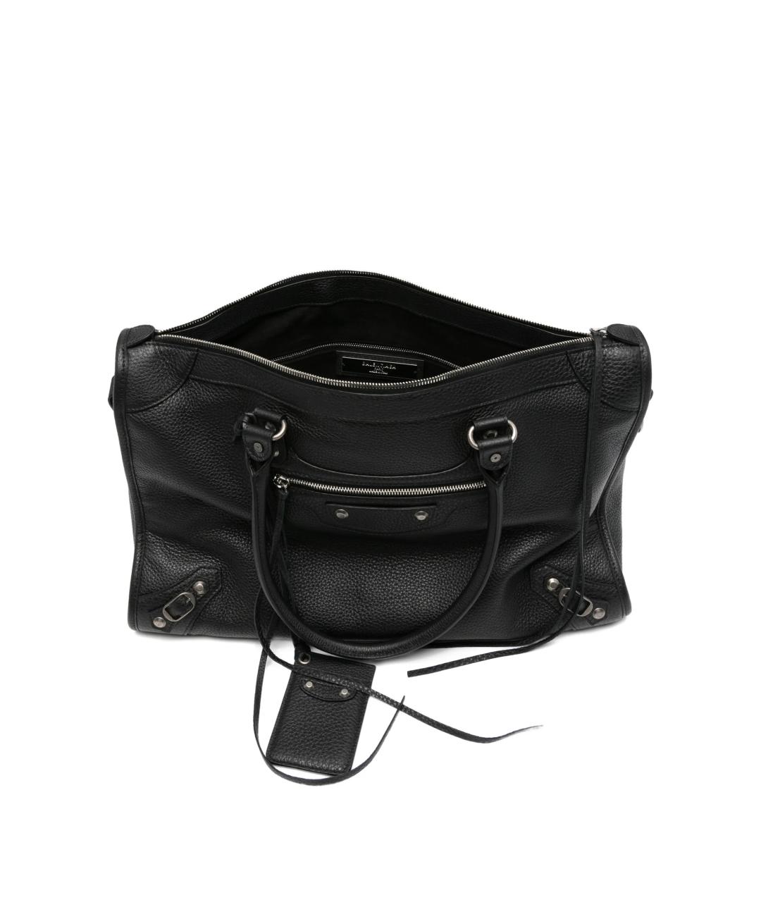 BALENCIAGA Черная кожаная сумка тоут, фото 4