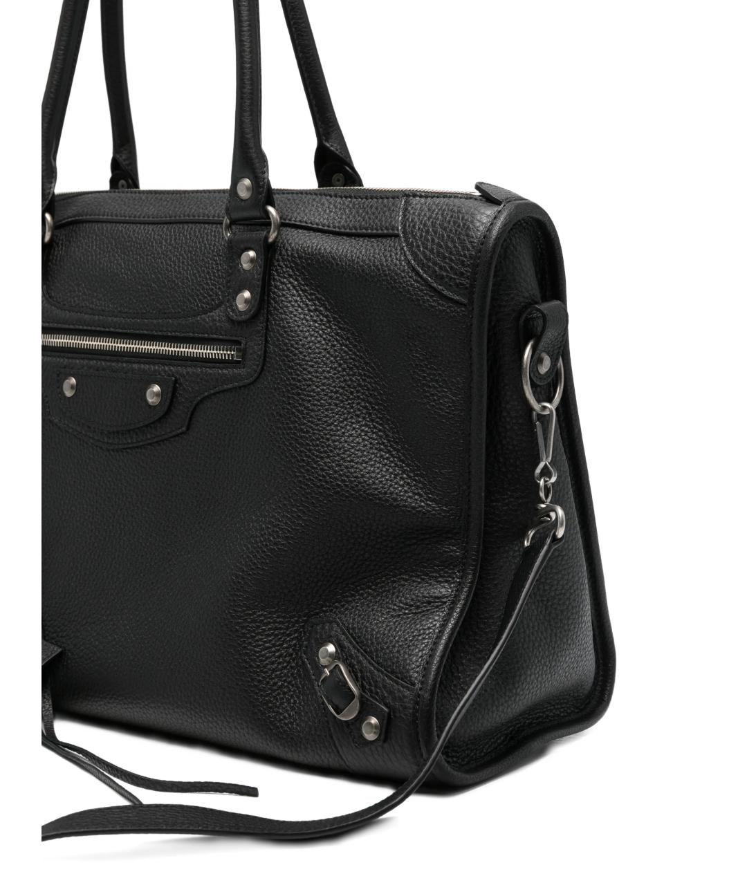 BALENCIAGA Черная кожаная сумка тоут, фото 2