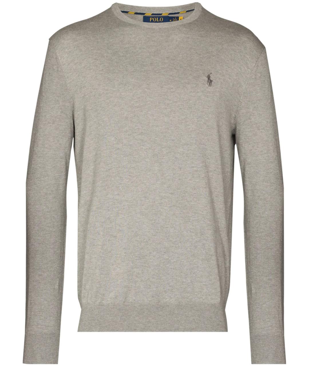 POLO RALPH LAUREN Серый хлопковый джемпер / свитер, фото 1