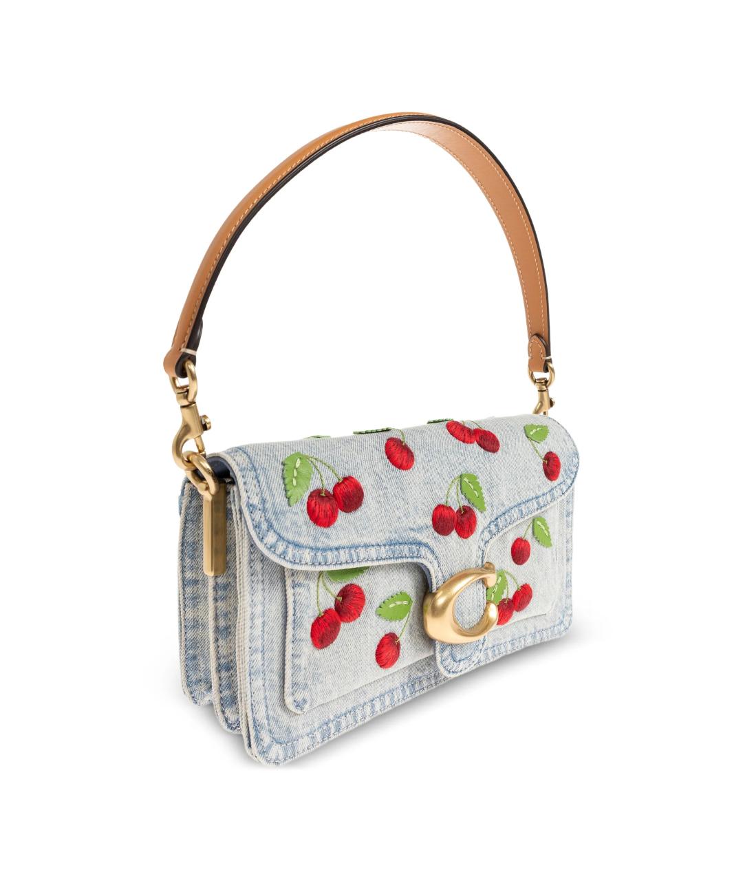 COACH Голубая тканевая сумка через плечо, фото 2