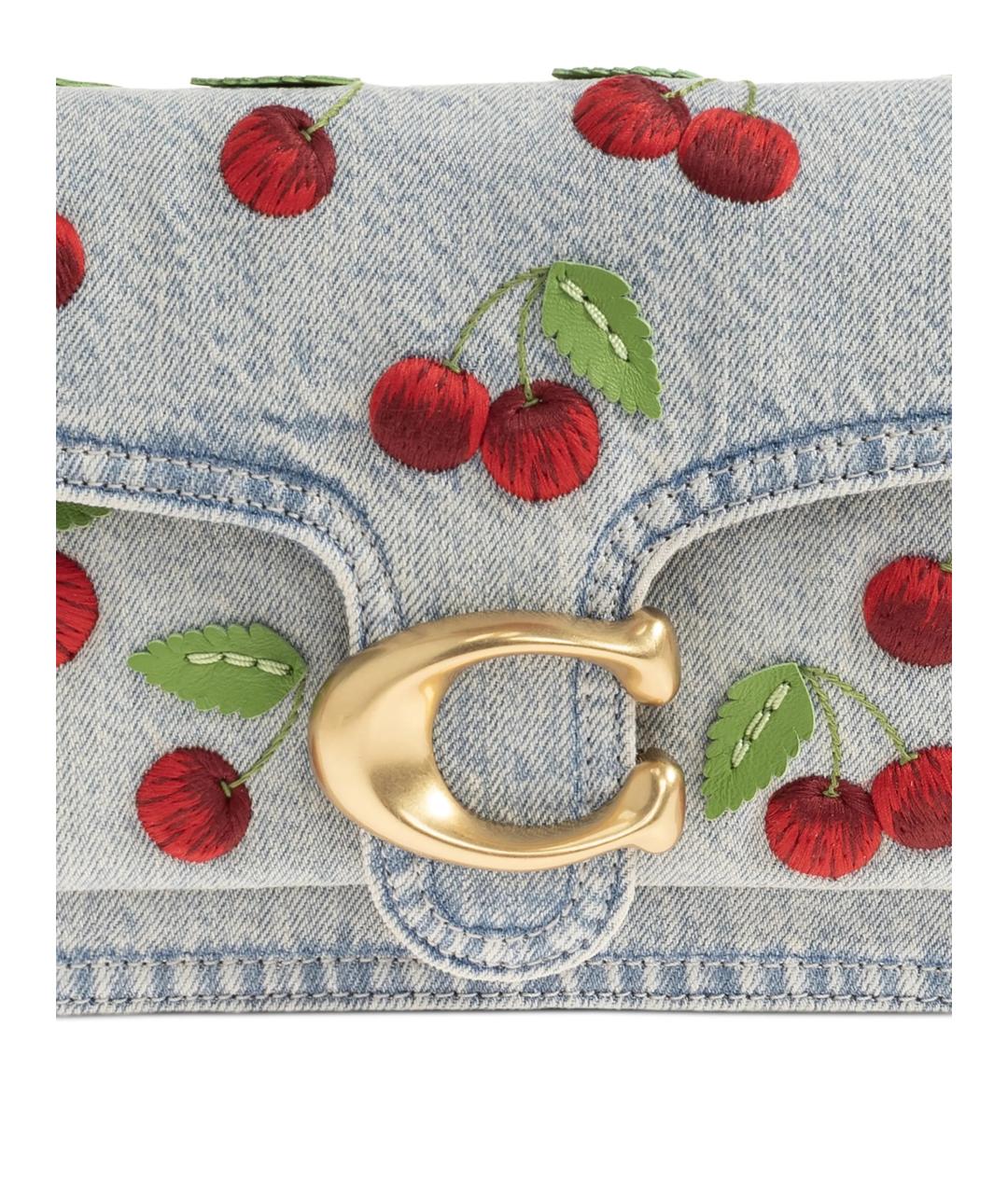 COACH Голубая тканевая сумка через плечо, фото 4