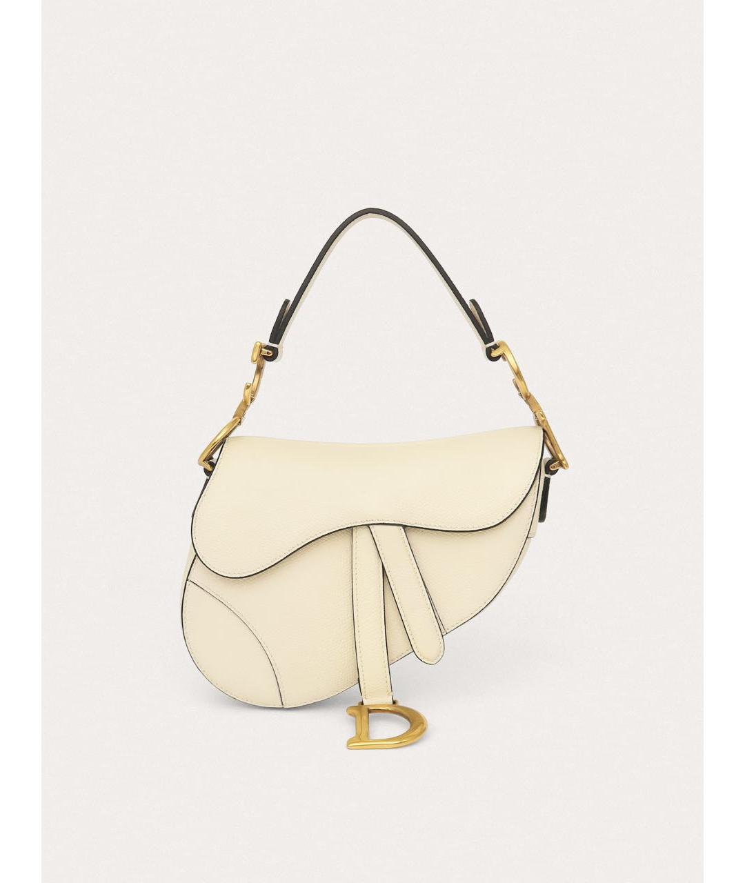 CHRISTIAN DIOR Белая кожаная сумка с короткими ручками, фото 9