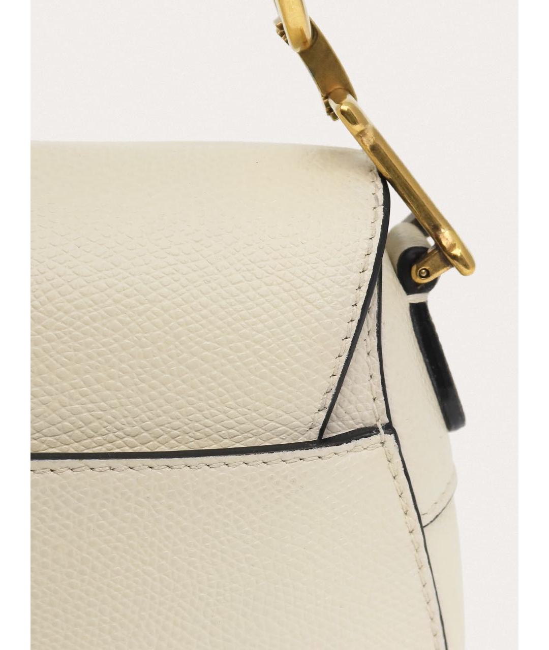 CHRISTIAN DIOR Белая кожаная сумка с короткими ручками, фото 7