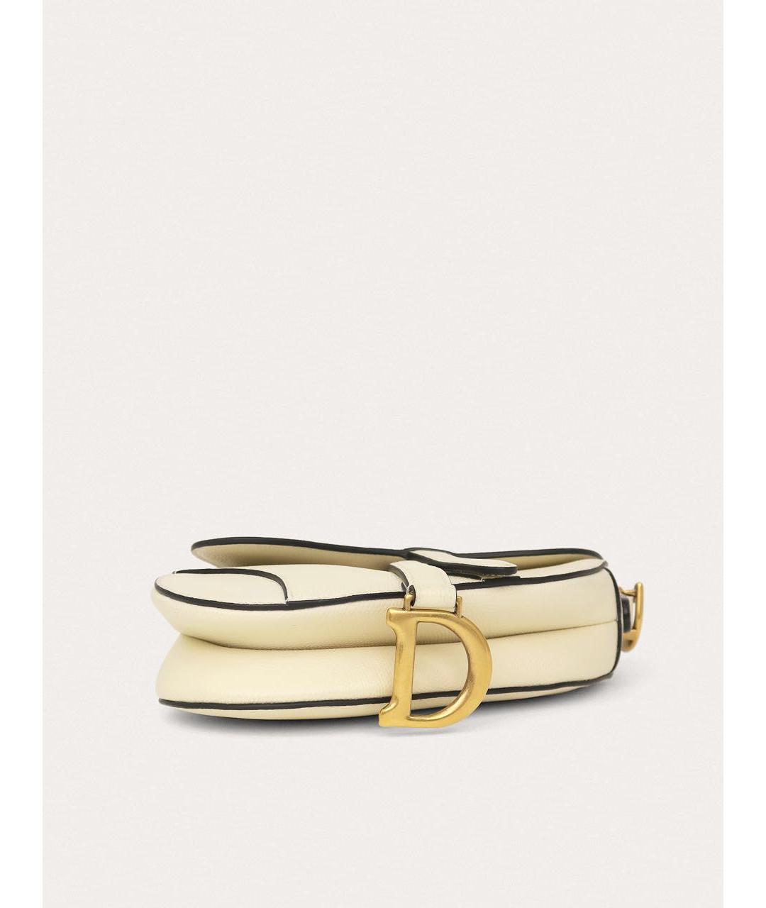 CHRISTIAN DIOR Белая кожаная сумка с короткими ручками, фото 4