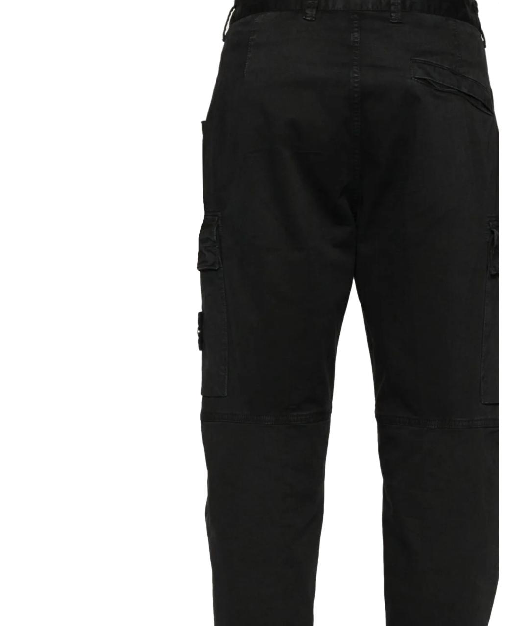 STONE ISLAND Черные хлопковые повседневные брюки, фото 3