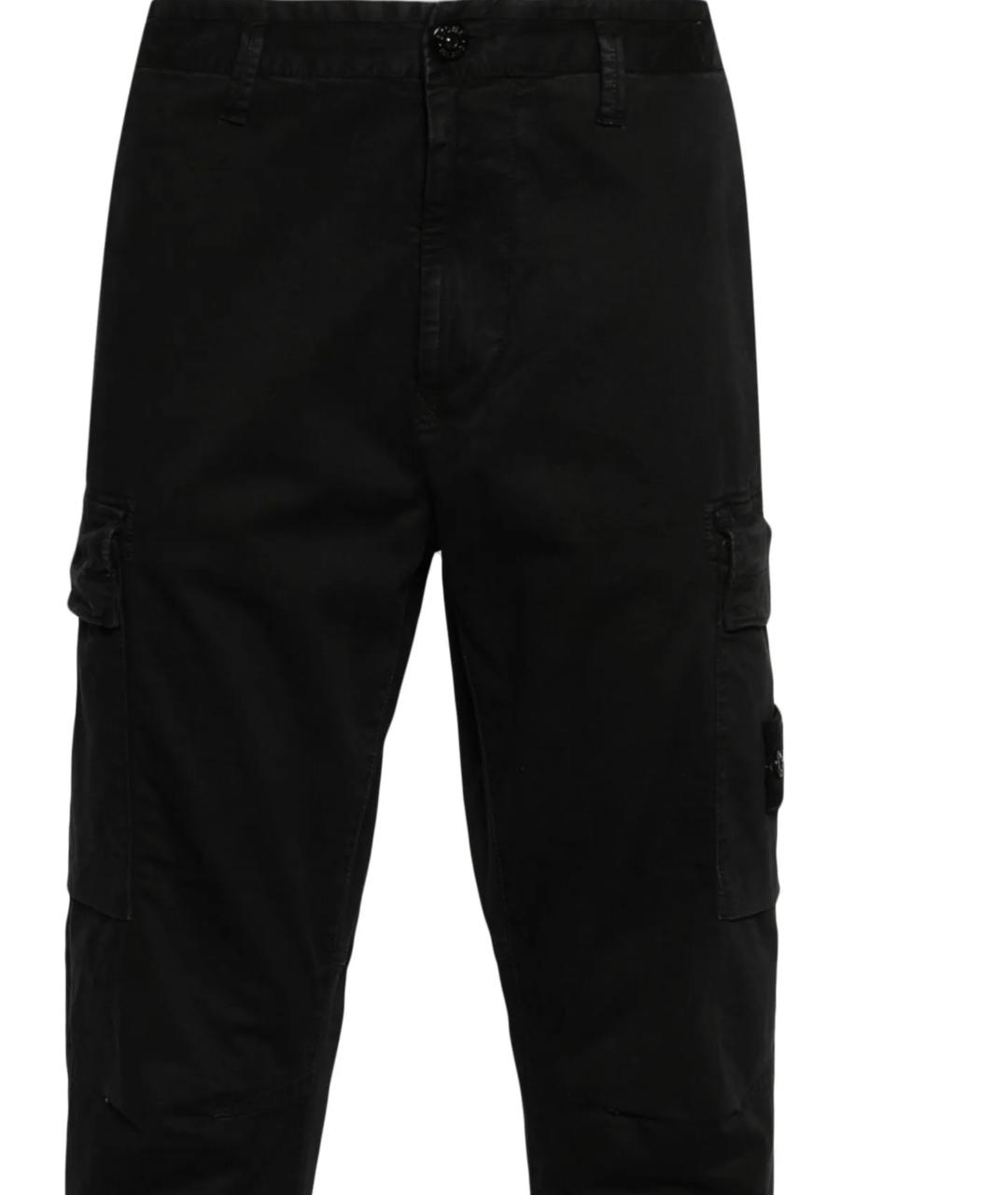 STONE ISLAND Черные хлопковые повседневные брюки, фото 2