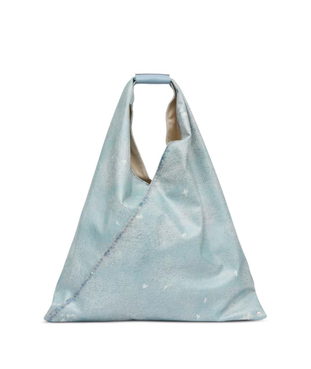 MM6 MAISON MARGIELA Голубая тканевая сумка тоут, фото 1