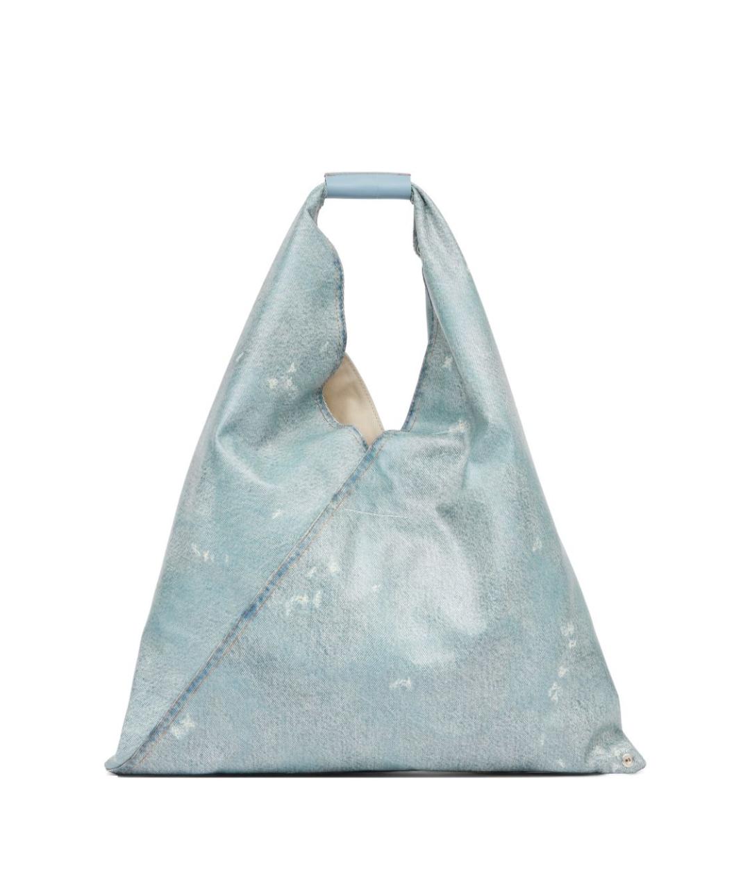 MM6 MAISON MARGIELA Голубая тканевая сумка тоут, фото 2