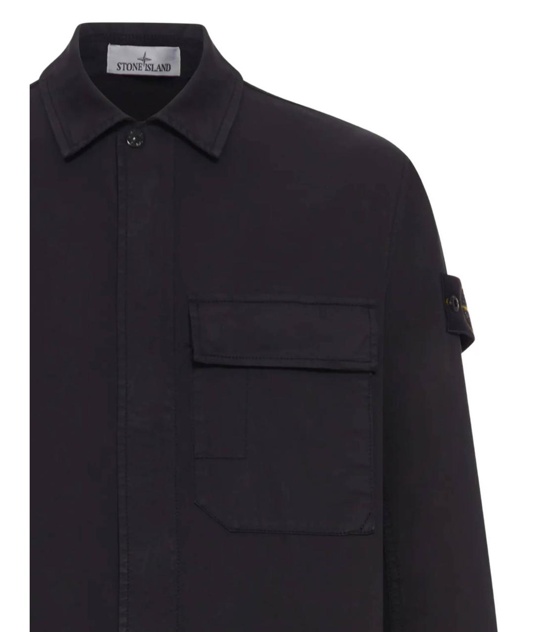 STONE ISLAND Черная хлопковая кэжуал рубашка, фото 2