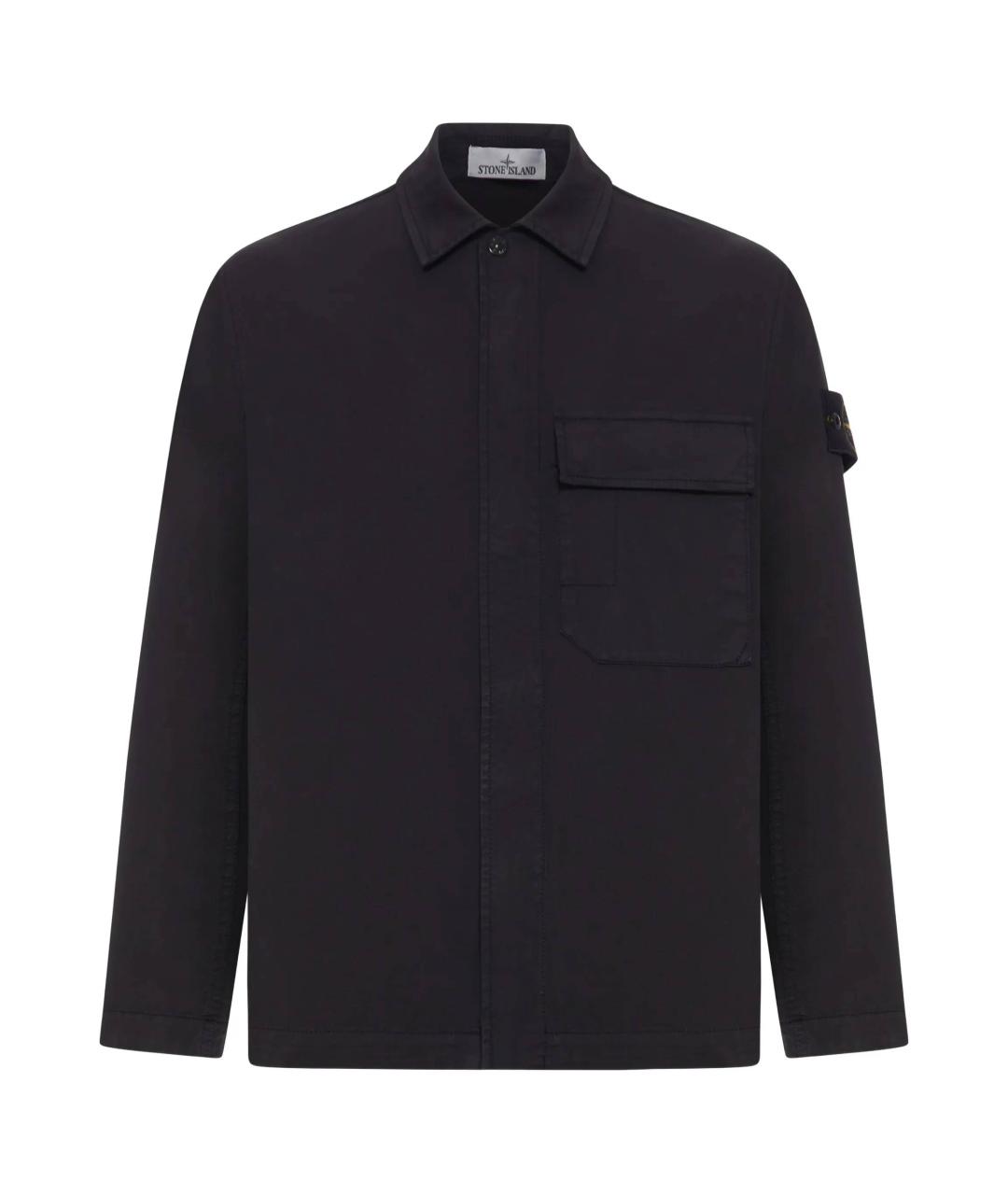 STONE ISLAND Черная хлопковая кэжуал рубашка, фото 1
