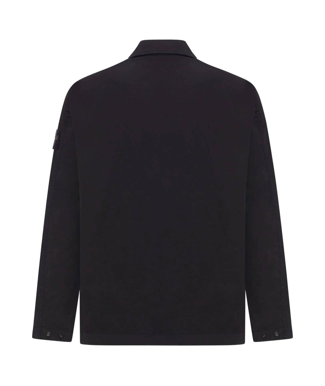 STONE ISLAND Черная хлопковая кэжуал рубашка, фото 3