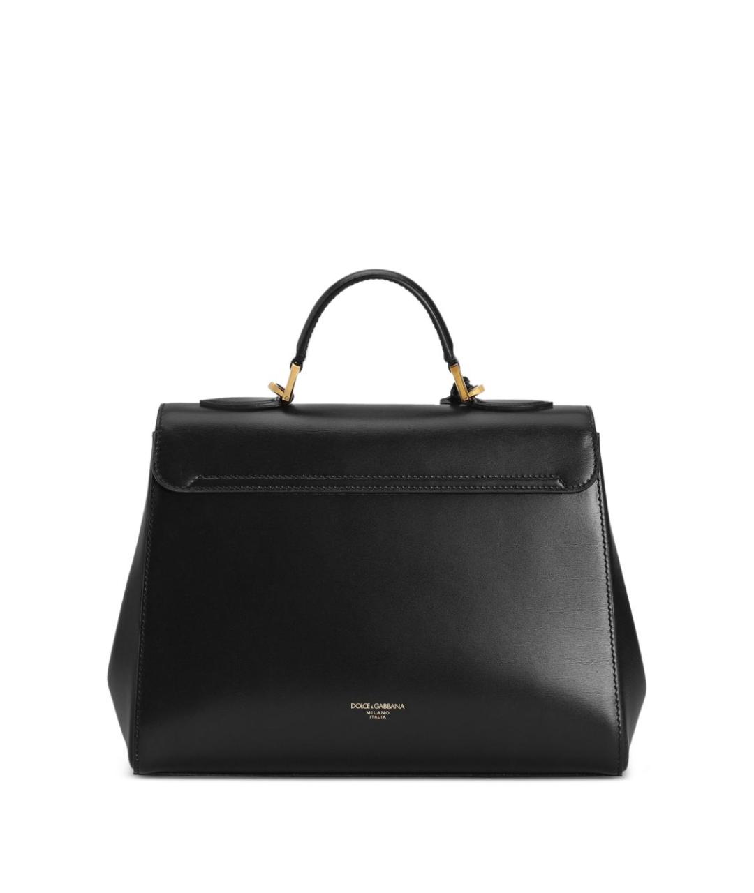 DOLCE&GABBANA Черная кожаная сумка с короткими ручками, фото 3