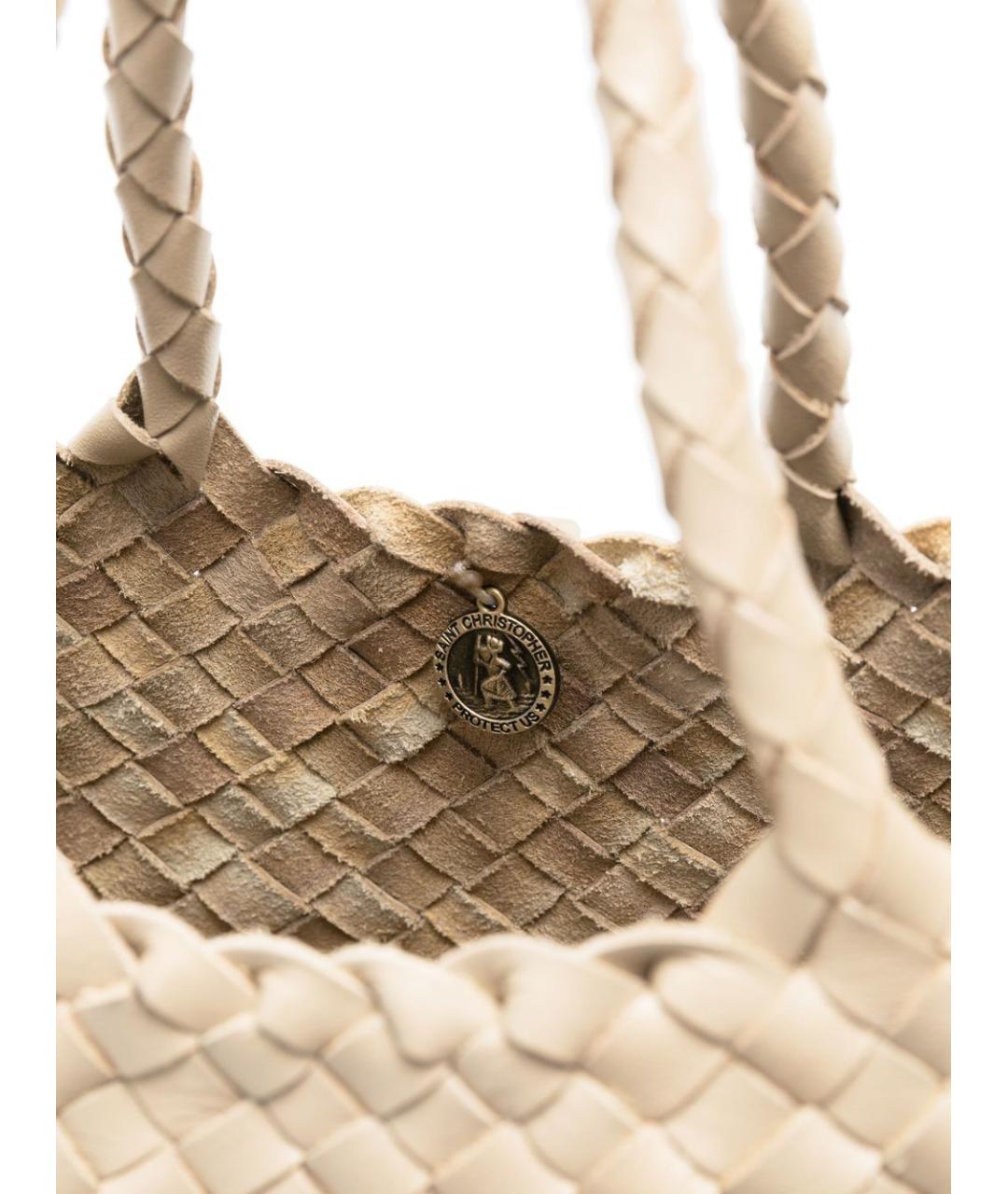 Dragon Diffusion Бежевая кожаная сумка тоут, фото 3