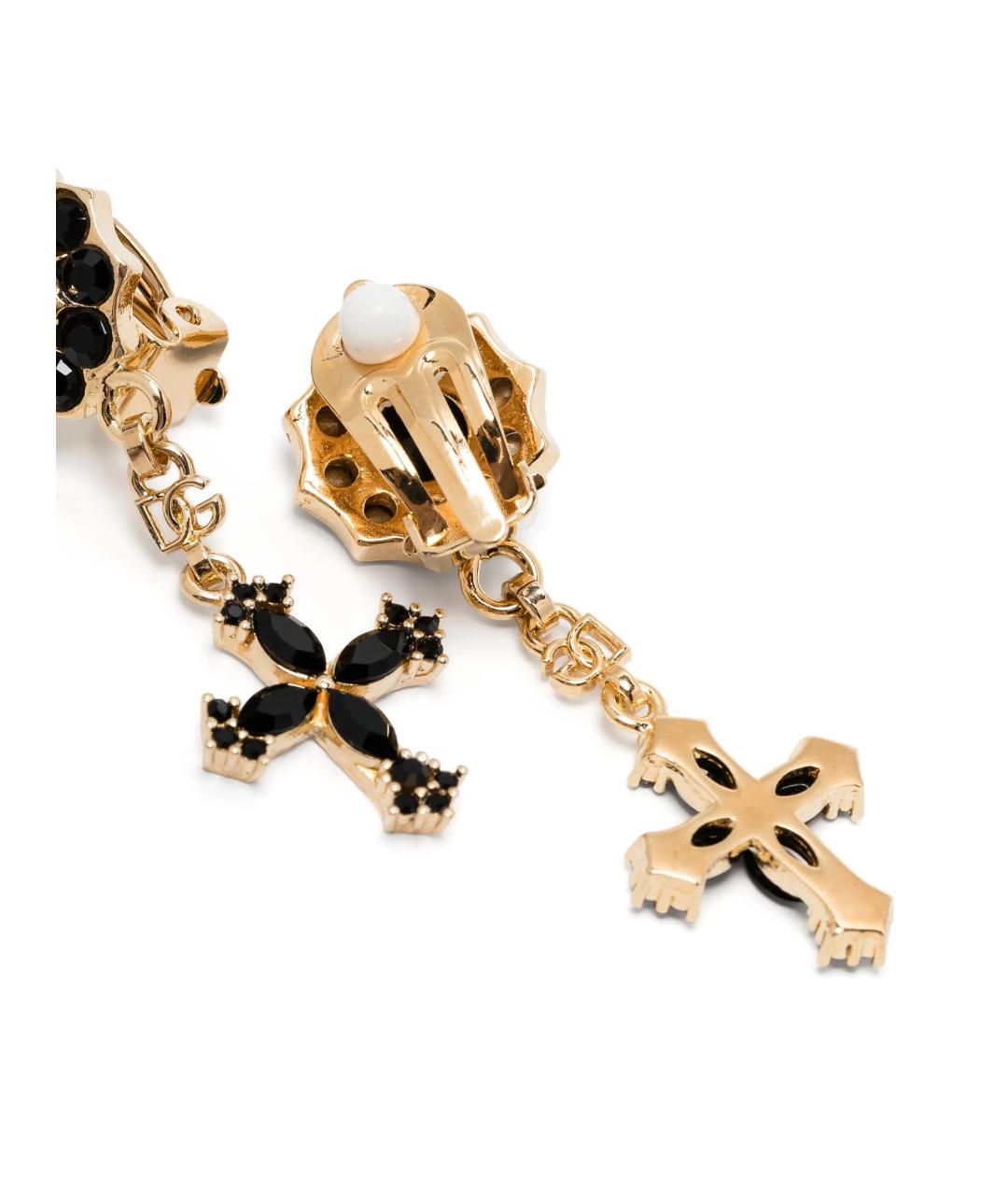 DOLCE&GABBANA Черные металлические серьги, фото 2