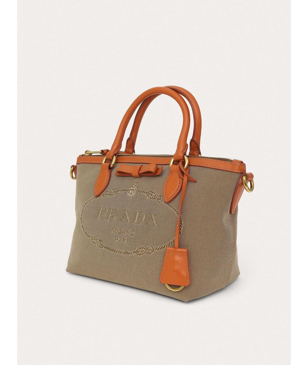 PRADA Бежевая тканевая сумка тоут, фото 2