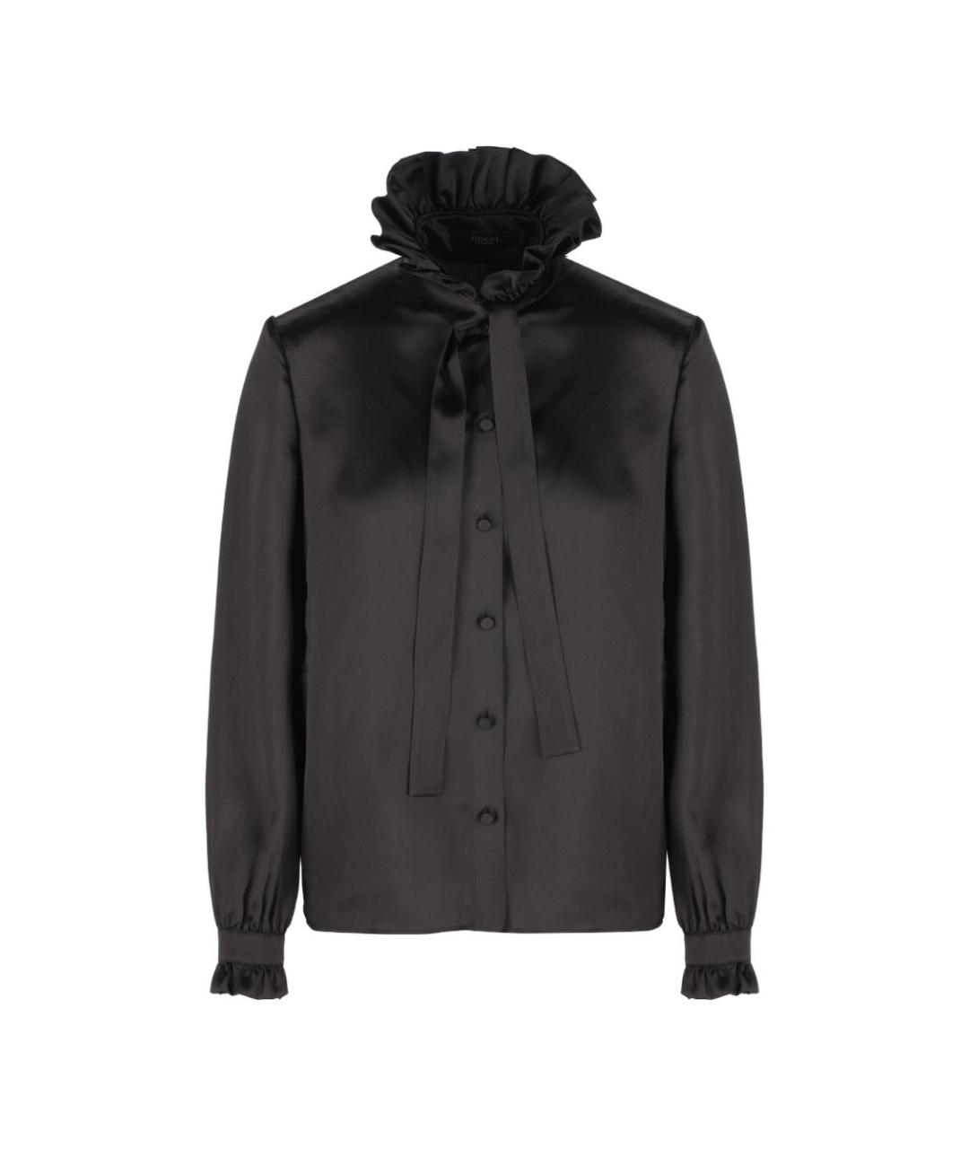 GUCCI Черная шелковая рубашка, фото 1