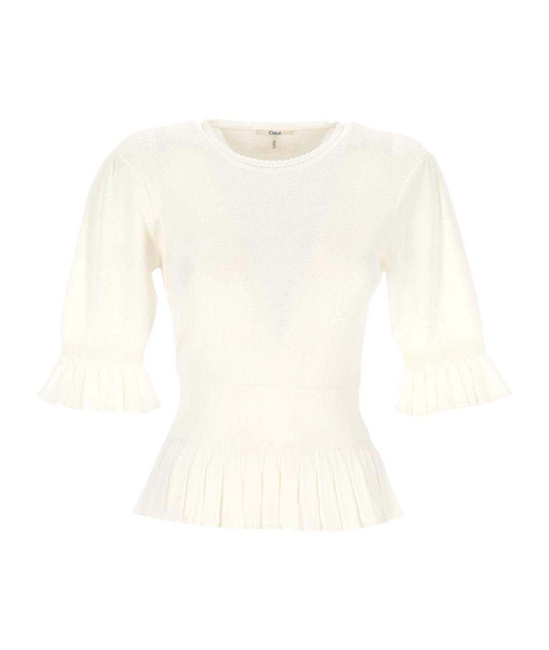 CHLOE Белый хлопковый джемпер / свитер, фото 1