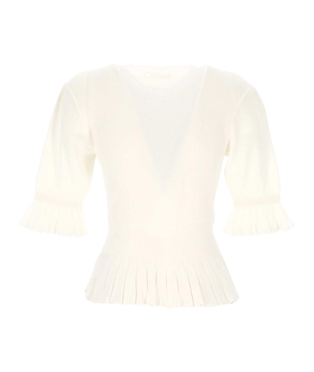 CHLOE Белый хлопковый джемпер / свитер, фото 3