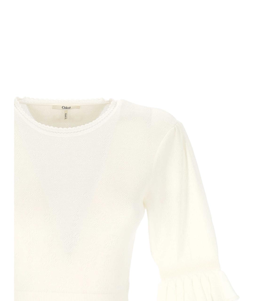 CHLOE Белый хлопковый джемпер / свитер, фото 2