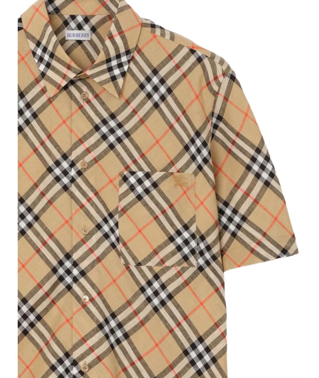 BURBERRY Мульти льняная кэжуал рубашка, фото 2