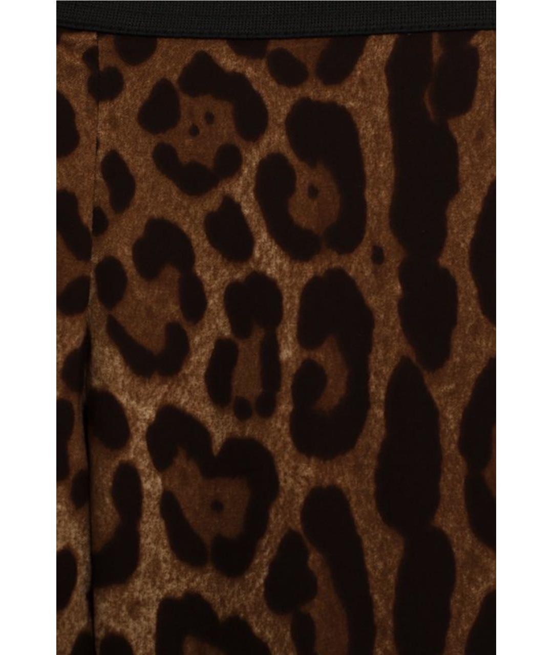 DOLCE&GABBANA Коричневые шелковые леггинсы и велосипедки, фото 4