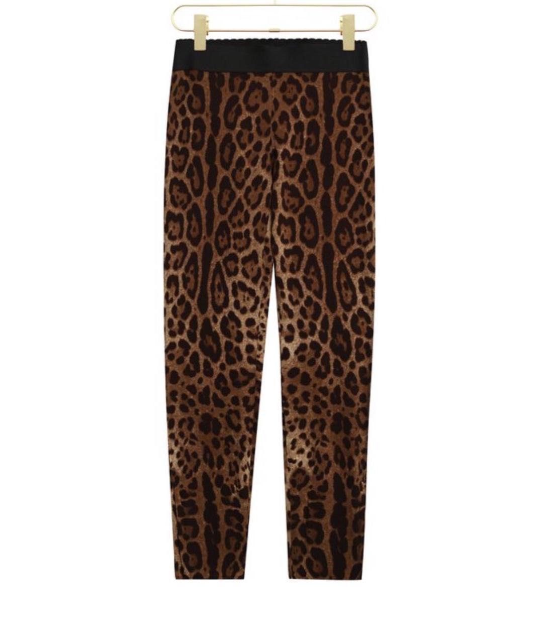 DOLCE&GABBANA Коричневые шелковые леггинсы и велосипедки, фото 6