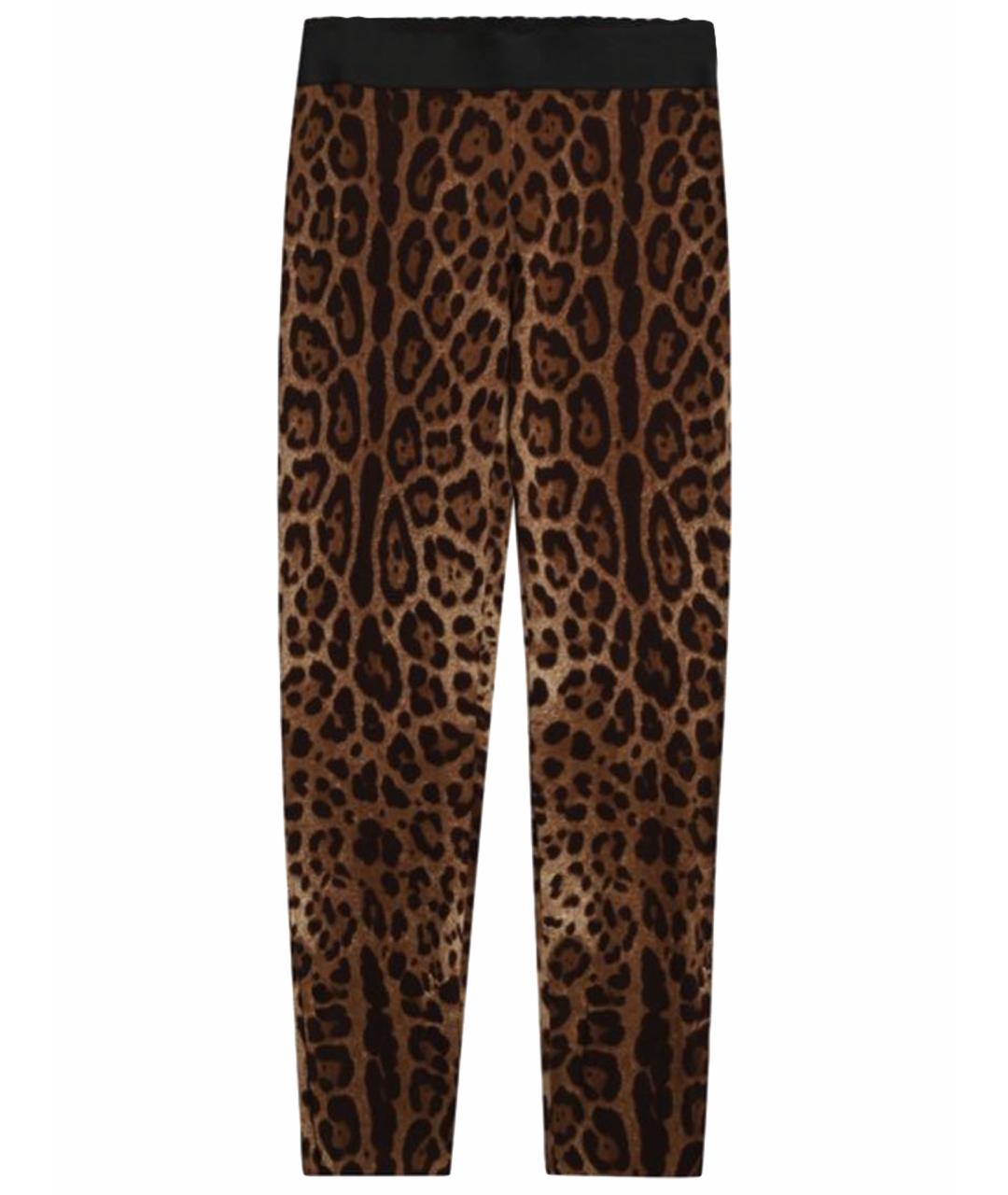 DOLCE&GABBANA Коричневые шелковые леггинсы и велосипедки, фото 1