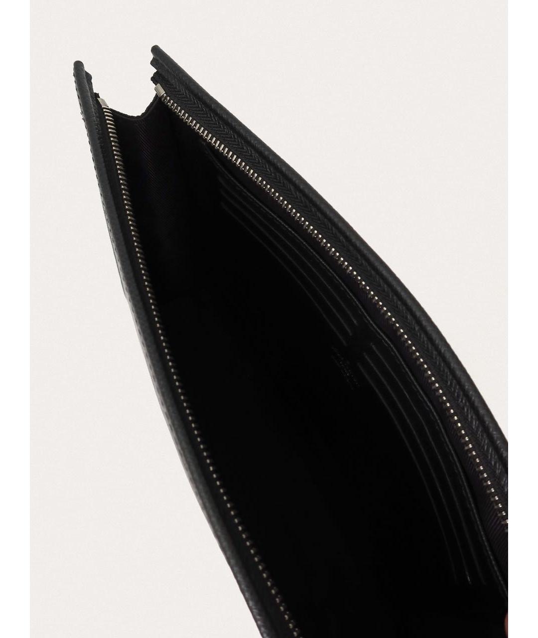 LOUIS VUITTON Черная кожаная барсетка, фото 4
