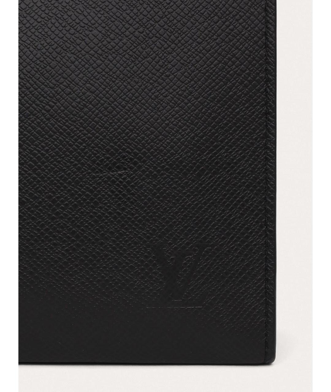 LOUIS VUITTON Черная кожаная барсетка, фото 7