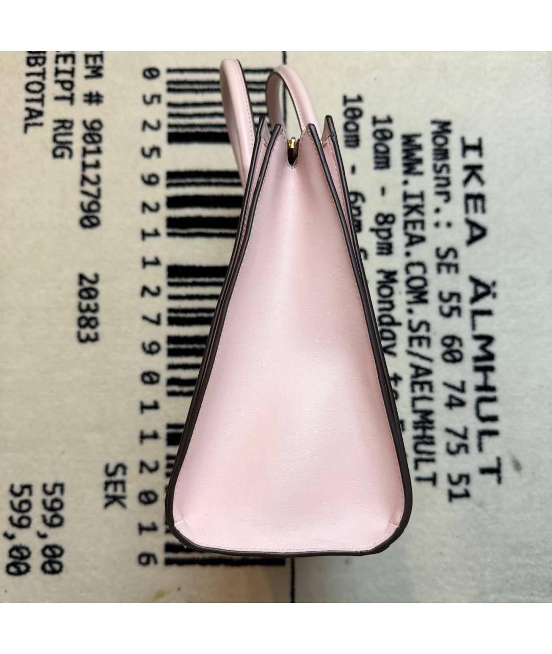 MICHAEL KORS Розовая кожаная сумка с короткими ручками, фото 4