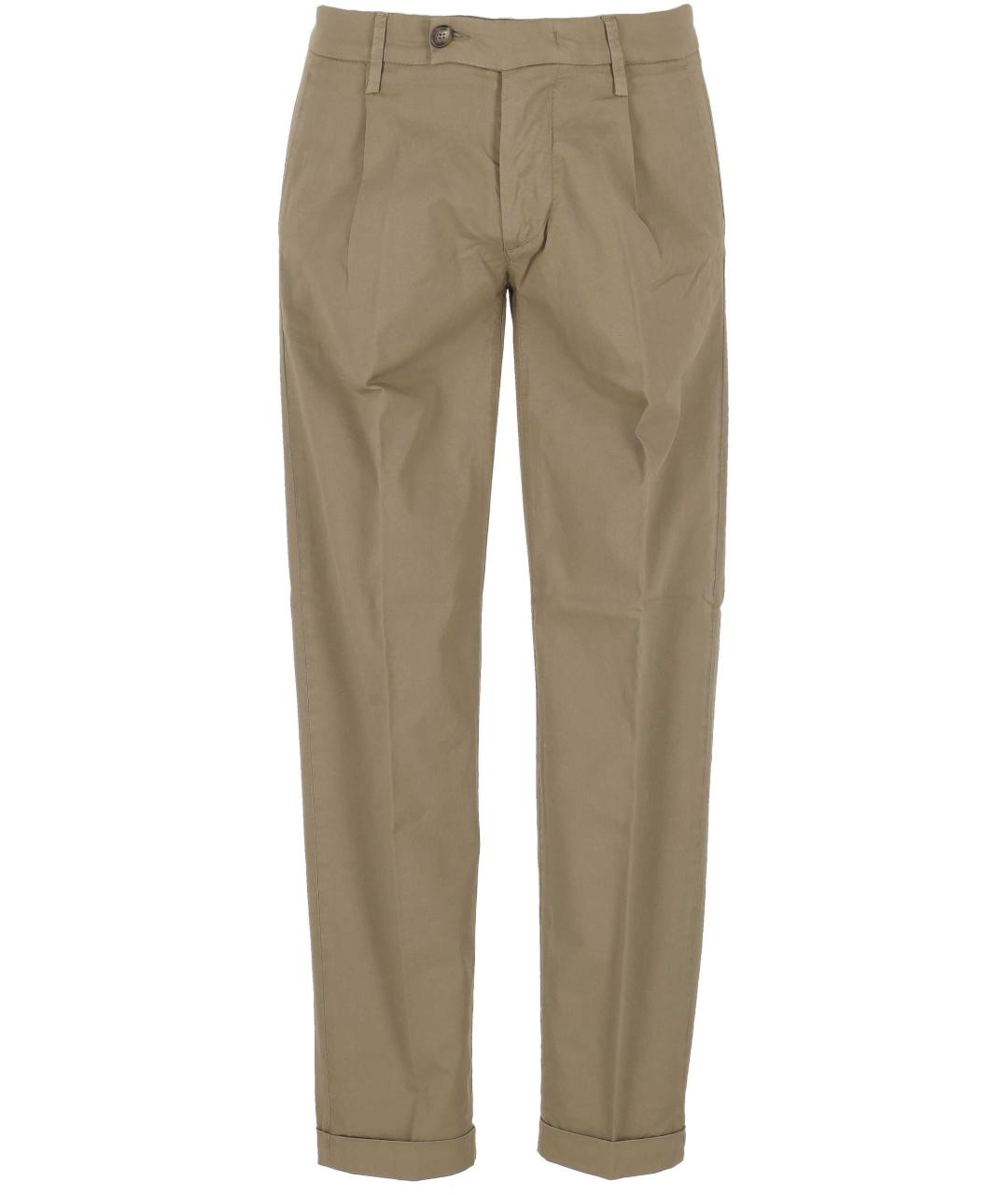 RE-HASH Бежевые хлопковые повседневные брюки, фото 1