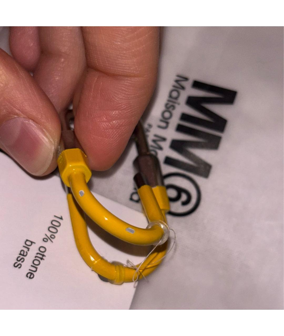 MM6 MAISON MARGIELA Желтые латунные серьги, фото 5