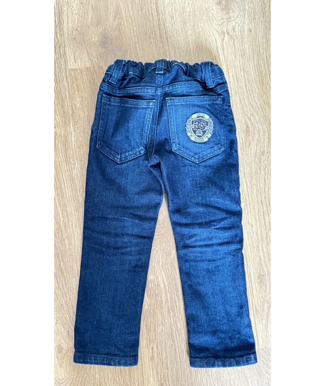 DOLCE&GABBANA Темно-синие хлопковые детские джинсы, фото 2