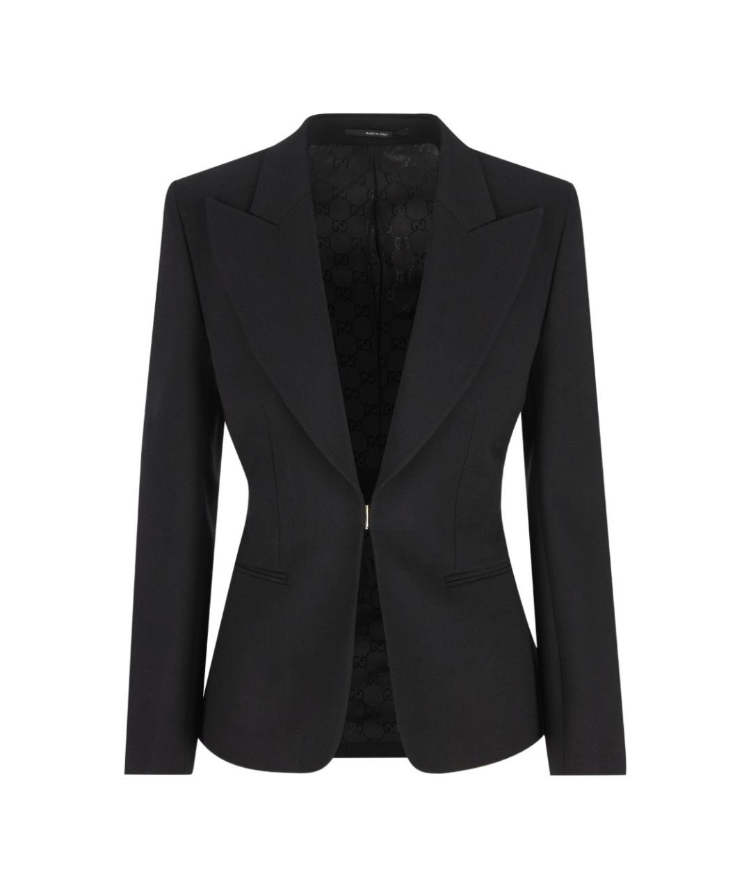 GUCCI Черный шерстяной жакет/пиджак, фото 1