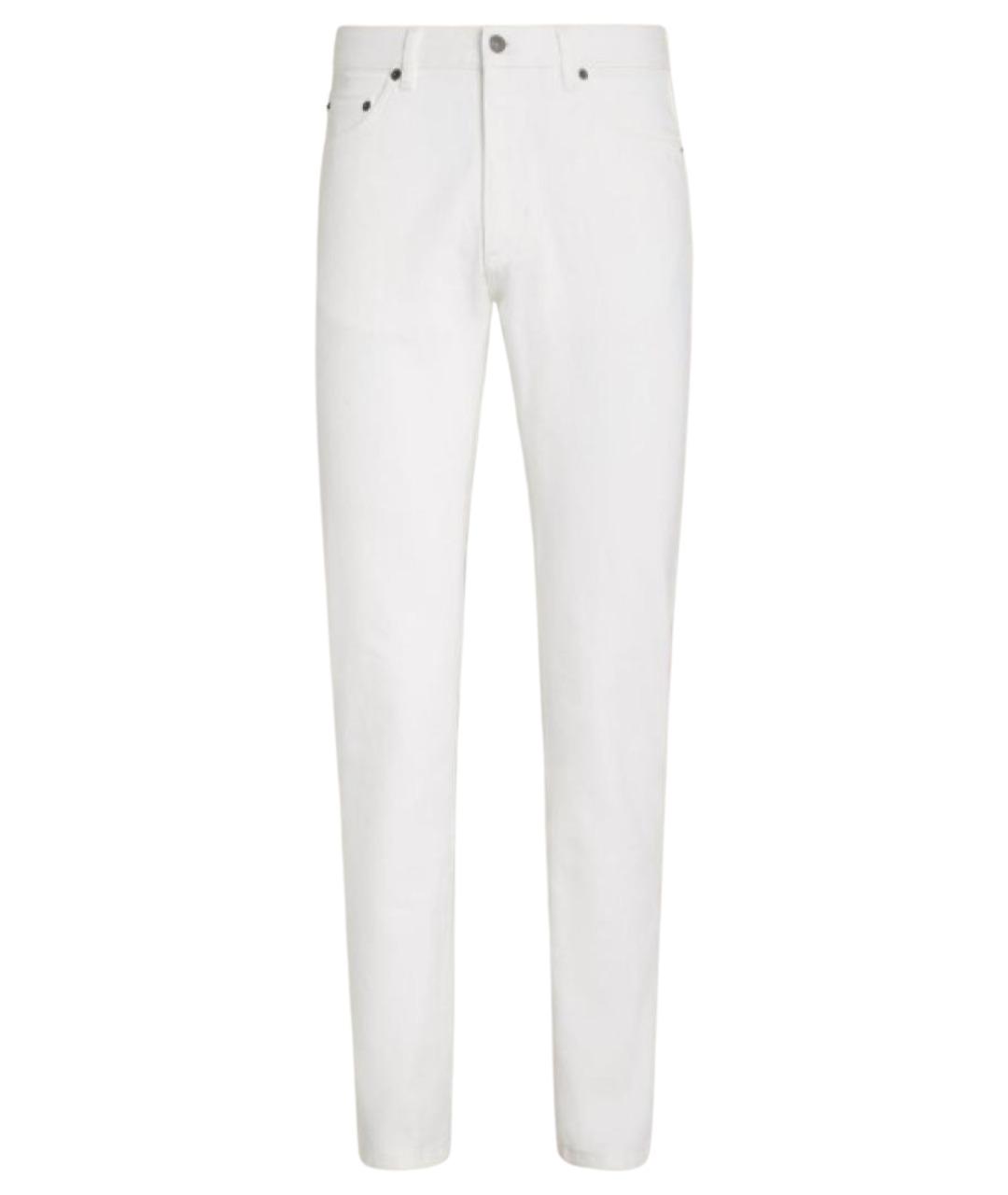 ZEGNA Белые хлопковые прямые джинсы, фото 1