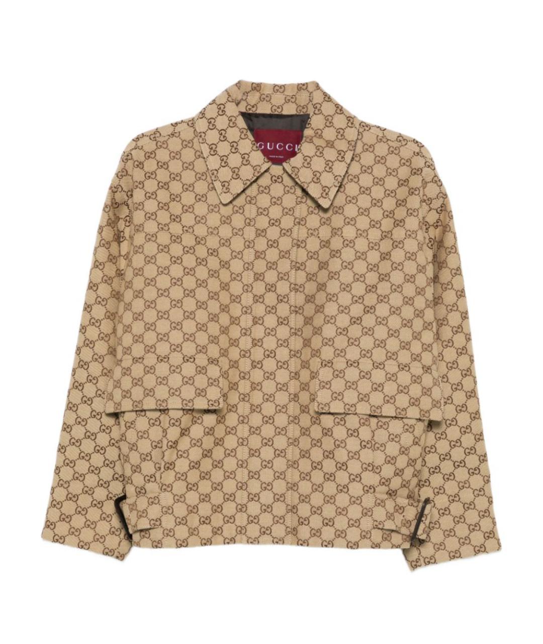 GUCCI Бежевая хлопковая куртка, фото 1