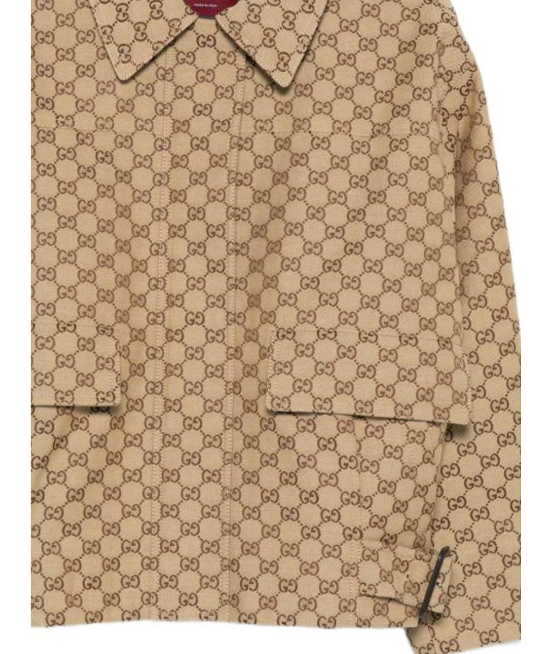 GUCCI Бежевая хлопковая куртка, фото 2