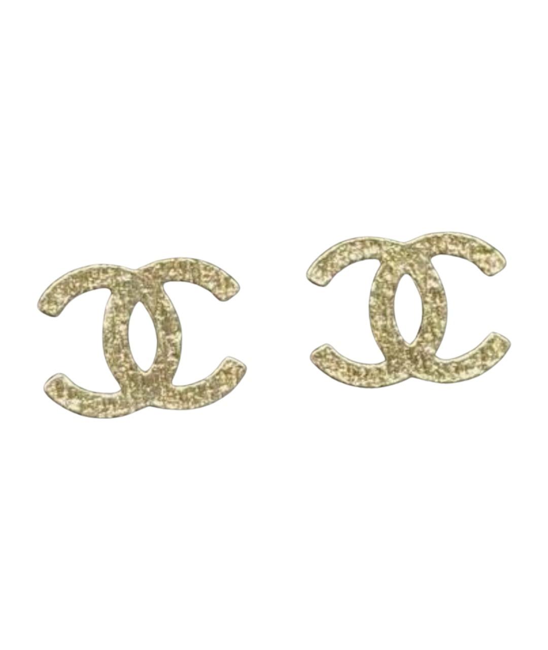 CHANEL Золотые металлические серьги, фото 1