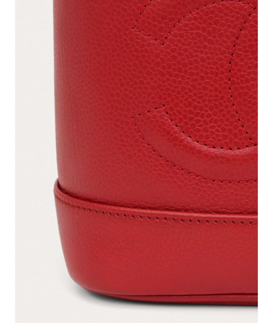 CHANEL Красная кожаная сумка с короткими ручками, фото 5