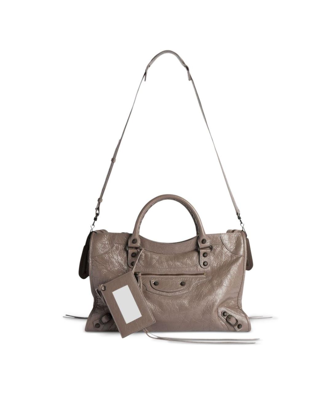 BALENCIAGA Коричневая кожаная сумка тоут, фото 5