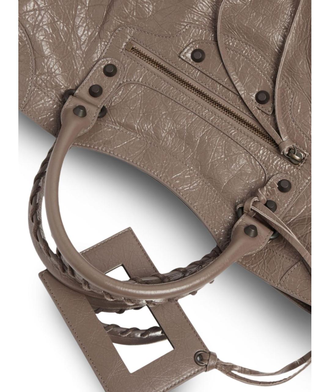 BALENCIAGA Коричневая кожаная сумка тоут, фото 7