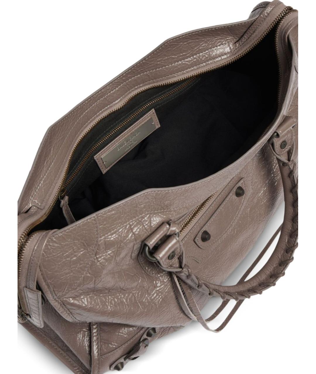 BALENCIAGA Коричневая кожаная сумка тоут, фото 6